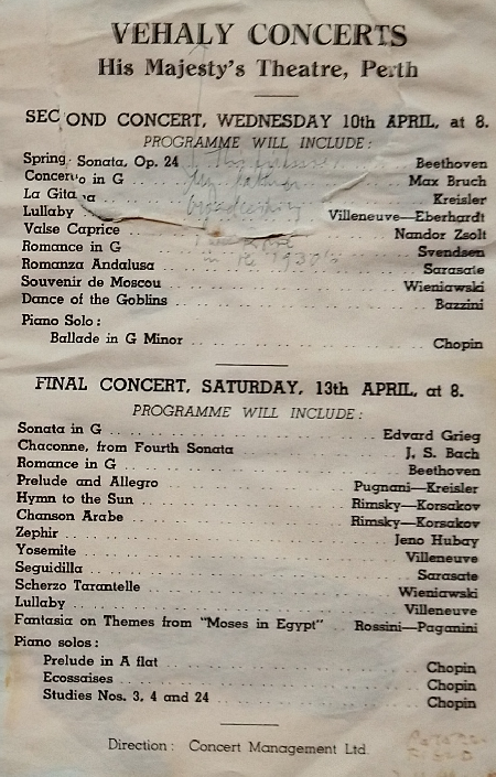 A Verhaly Concert Program